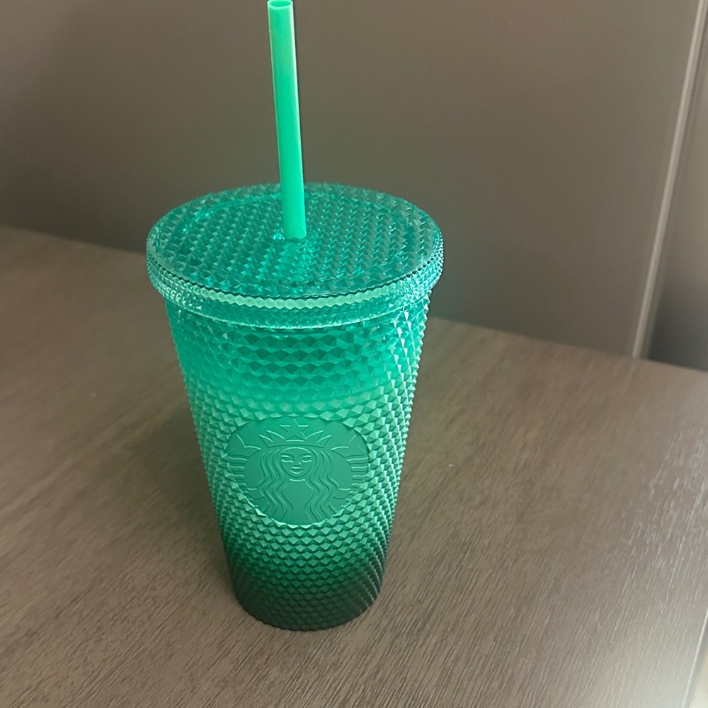 Starbucks Teal Textured Tumbler with Straw